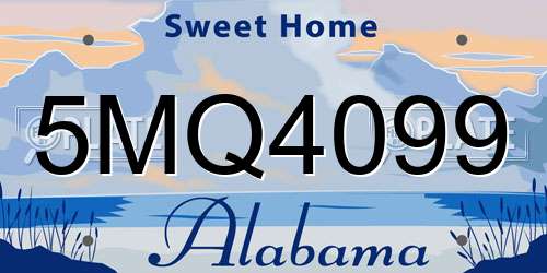 5MQ4099 Alabama License Plate