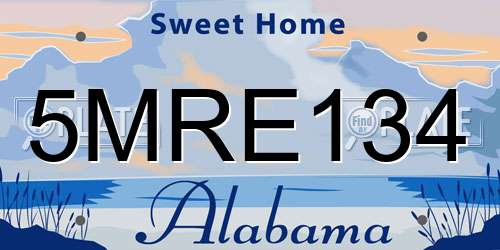 5MRE134 Alabama License Plate