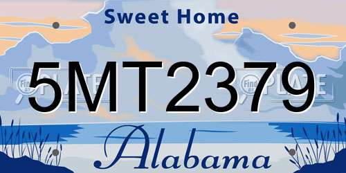 5MT2379 Alabama License Plate