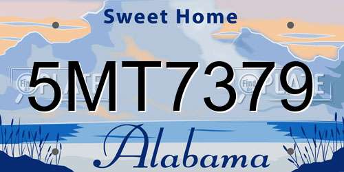 5MT7379 Alabama License Plate