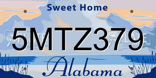 5MTZ379 Alabama License Plate
