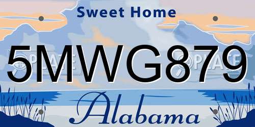 5MWG879 Alabama License Plate