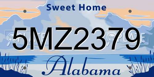 5MZ2379 Alabama License Plate