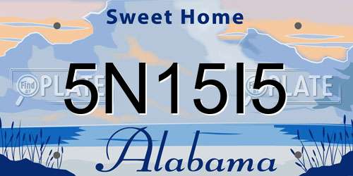 5N15I5 Alabama License Plate