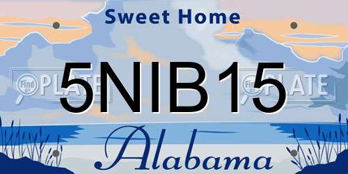 5NIB15 Alabama License Plate