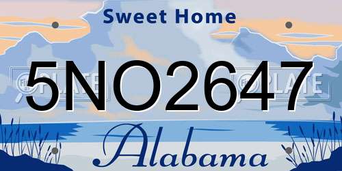 5NO2647 Alabama License Plate