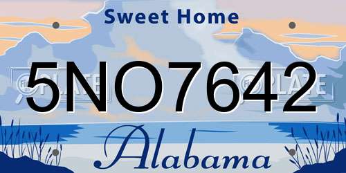 5NO7642 Alabama License Plate