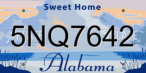 5NQ7642 Alabama License Plate