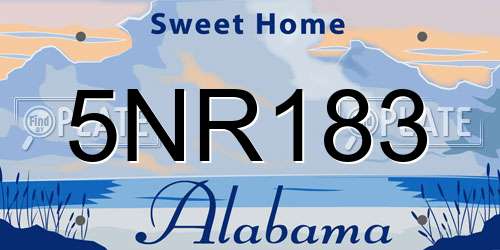 5NR183 Alabama License Plate
