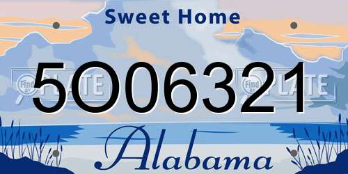 5O06321 Alabama License Plate