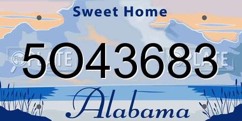 5O43683 Alabama License Plate