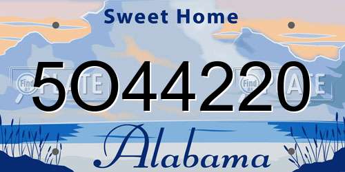 5O44220 Alabama License Plate