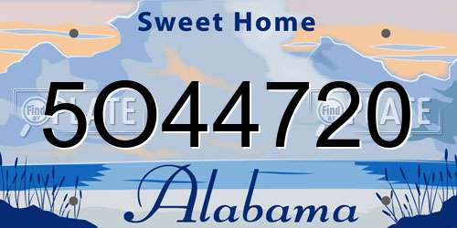 5O44720 Alabama License Plate