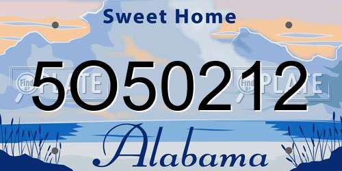 5O50212 Alabama License Plate
