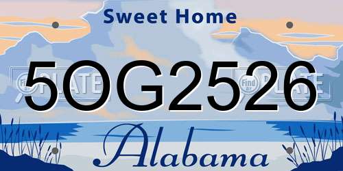 5OG2526 Alabama License Plate