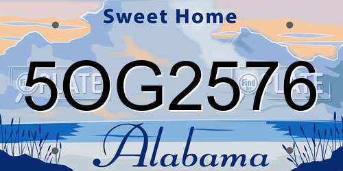 5OG2576 Alabama License Plate