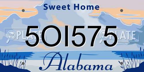5OI575 Alabama License Plate
