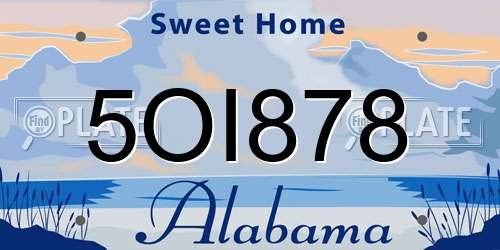 5OI878 Alabama License Plate