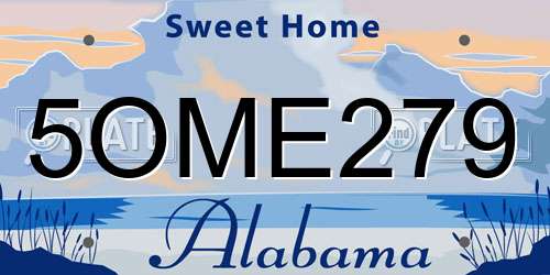 5OME279 Alabama License Plate
