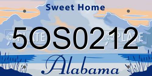5OS0212 Alabama License Plate