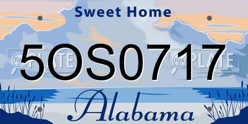 5OS0717 Alabama License Plate
