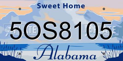 5OS8105 Alabama License Plate