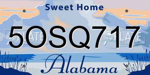 5OSQ717 Alabama License Plate