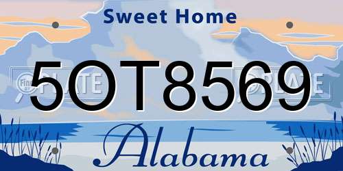 5OT8569 Alabama License Plate