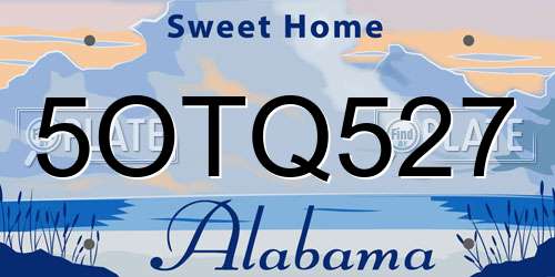 5OTQ527 Alabama License Plate