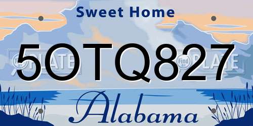 5OTQ827 Alabama License Plate