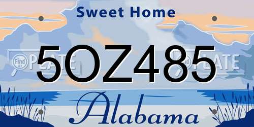 5OZ485 Alabama License Plate