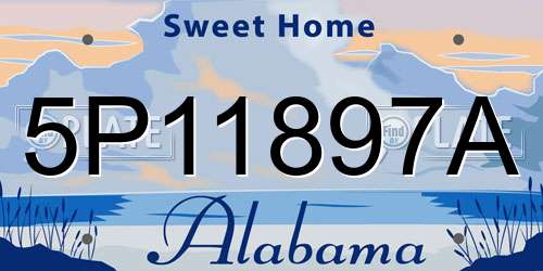 5P11897A Alabama License Plate