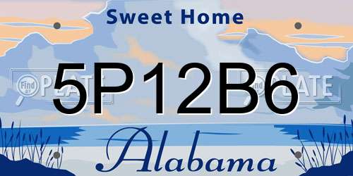5P12B6 Alabama License Plate