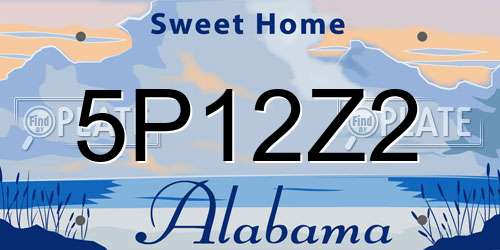 5P12Z2 Alabama License Plate