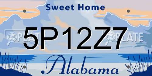 5P12Z7 Alabama License Plate