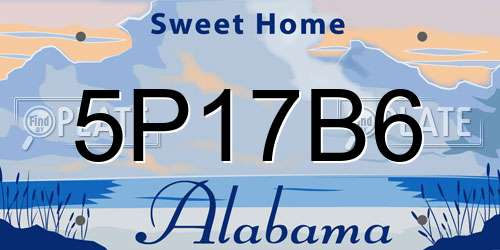 5P17B6 Alabama License Plate
