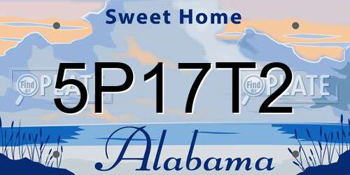5P17T2 Alabama License Plate