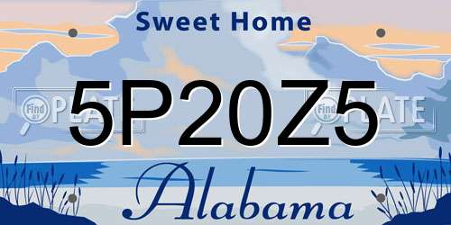 5P20Z5 Alabama License Plate