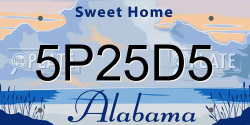 5P25D5 Alabama License Plate
