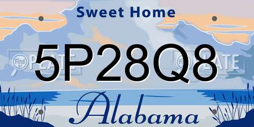 5P28Q8 Alabama License Plate