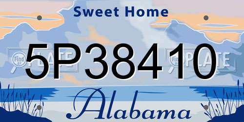 5P38410 Alabama License Plate