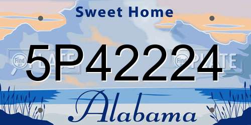 5P42224 Alabama License Plate