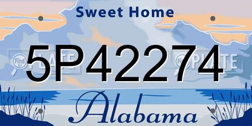 5P42274 Alabama License Plate