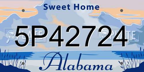 5P42724 Alabama License Plate