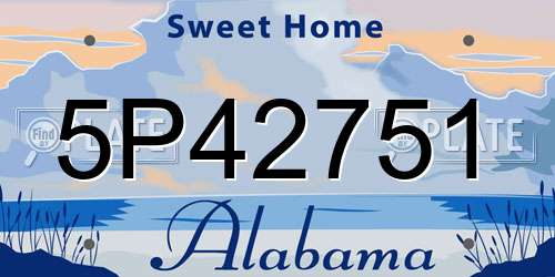 5P42751 Alabama License Plate