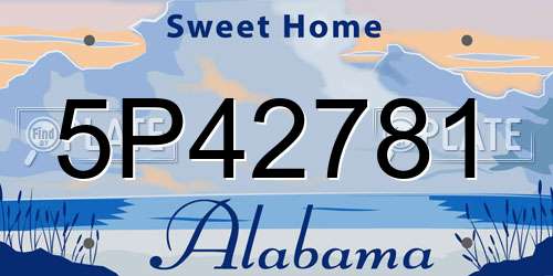 5P42781 Alabama License Plate
