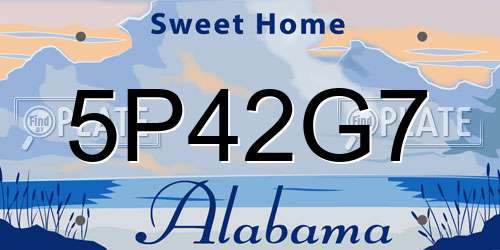 5P42G7 Alabama License Plate
