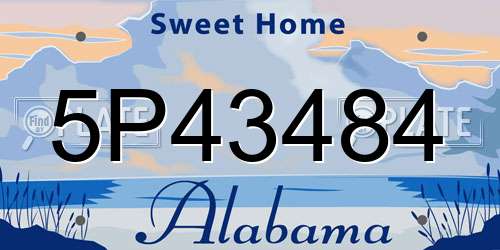 5P43484 Alabama License Plate