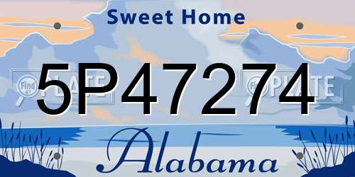 5P47274 Alabama License Plate