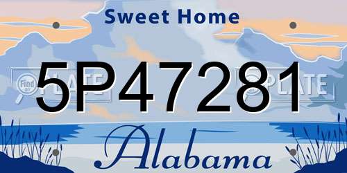 5P47281 Alabama License Plate